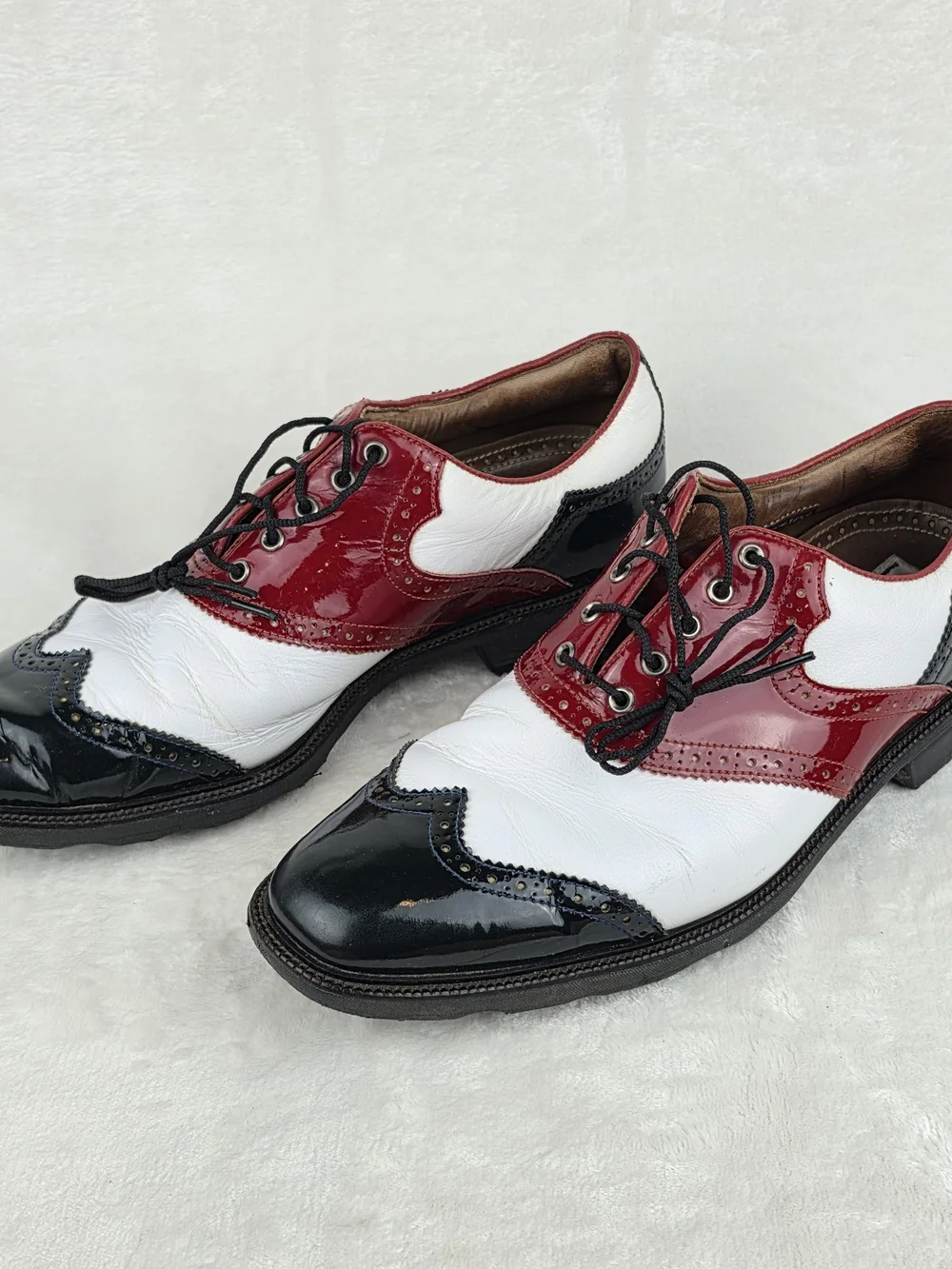 FootJoy MyJoys Icon Shield Tip Golf Shoes Mens 9.5 Red White Black 52040